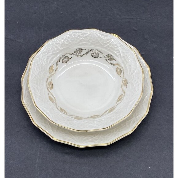 Royal China Tea Saucer & Bowl Set 22K Gold Trim Sebring Ohio Pattern 3007 - Picture 2 of 16